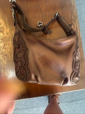 Brown Leather Shoulder Bag - Brighton hobo